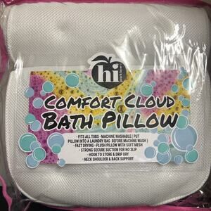 Hi Peach Layne Comfort Cloud Bath Pillow, White NEW!!